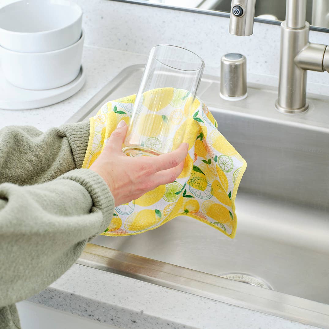 Lemon Plaid All Purpose Microfiber Towel Set