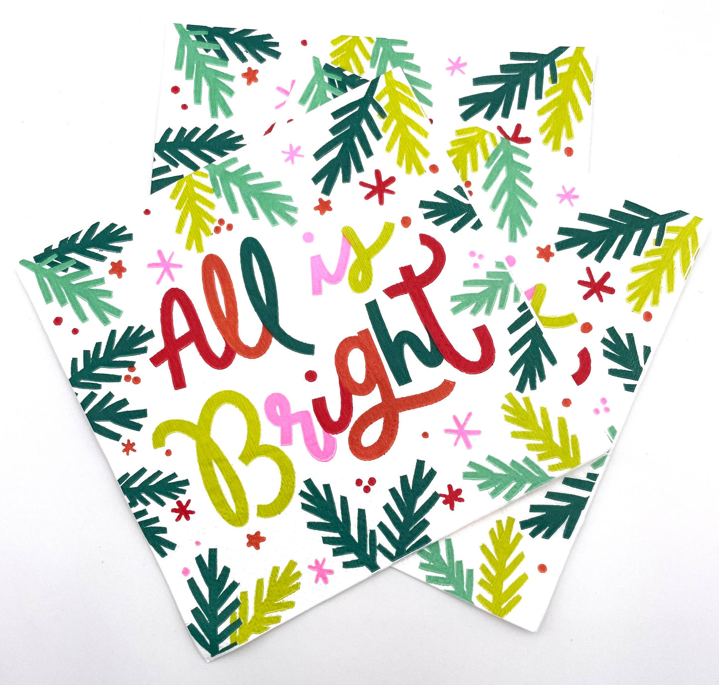 All Is Bright Paper Cocktail Napkin