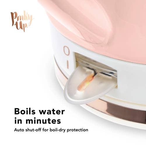 Pinky Up - Noelle™ Ceramic Electric Gooseneck Tea Kettle - 50oz - Pink