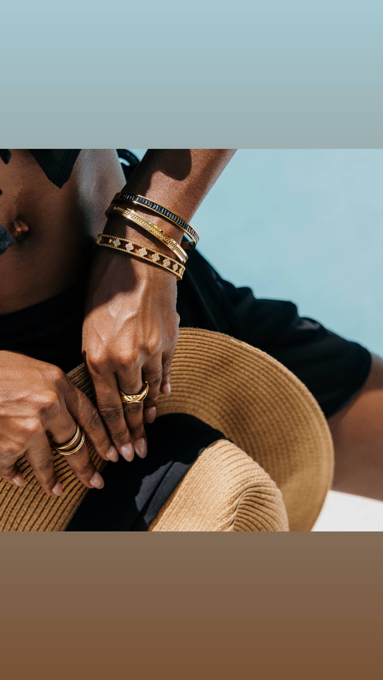 Gold Gracie Faux Diamond Clover Bangle