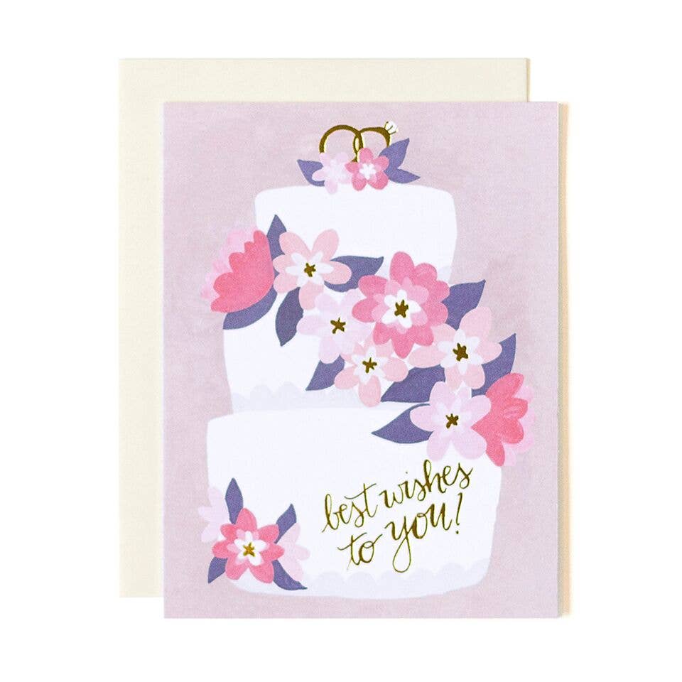 Wedding Cake Best Wishes Greeting Card