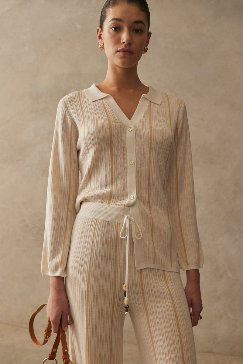 Sancia Briar Knit Shirt in Bisque