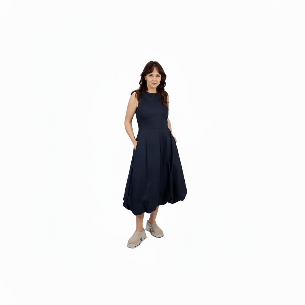 Mei Mei J Balloon Hem Dress | Black