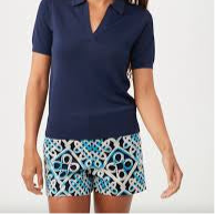 Trina Turk Corbin Shorts in Navy Multicolored