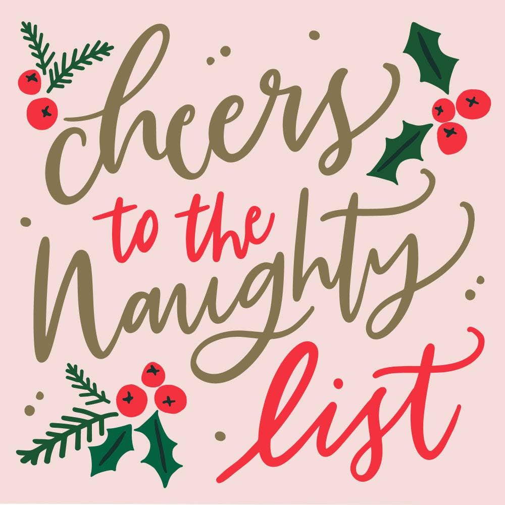 Cheers to the Naughty List Paper Cocktail Napkin