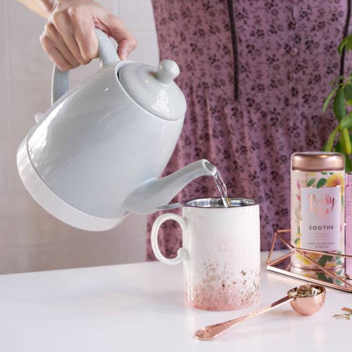 Pinky Up - Noelle™ Ceramic Electric Gooseneck Tea Kettle - 50oz - Gray