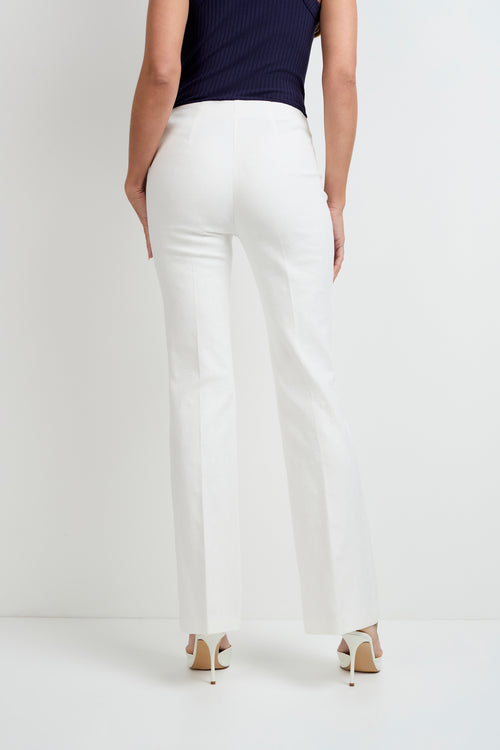 Trina Turk Jacoba Slim-Fit Bootcut Pants in Whitewash Jacquard