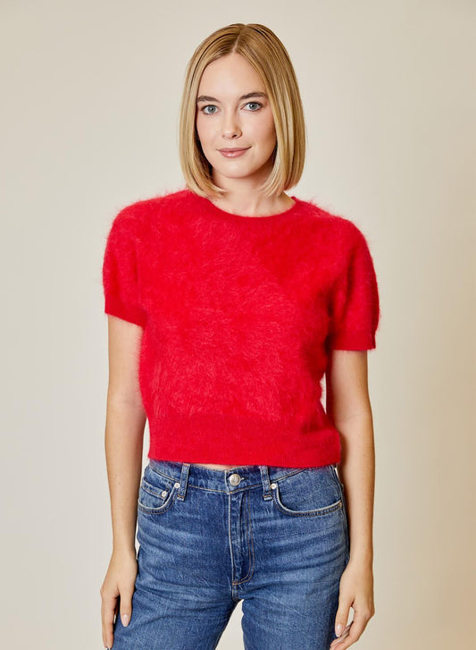 Cashmere Cherry Red Postbox Brushed Sweater