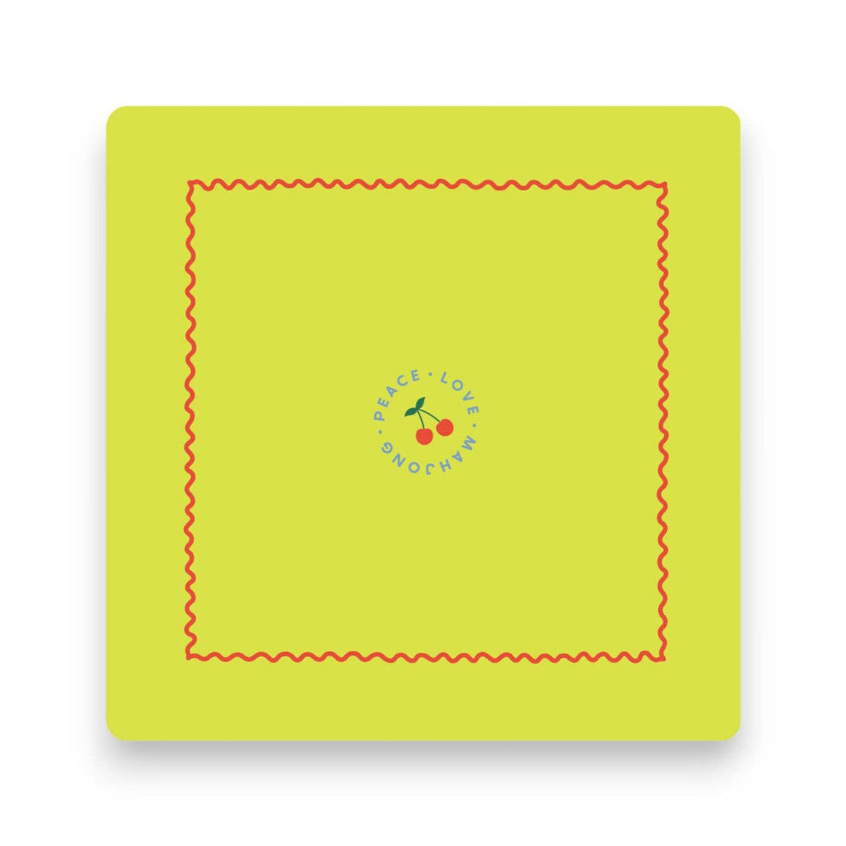 Peace Love Mahjong Mats | Chartreuse Cherries