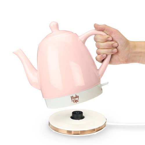 Pinky Up - Noelle™ Ceramic Electric Gooseneck Tea Kettle - 50oz - Pink