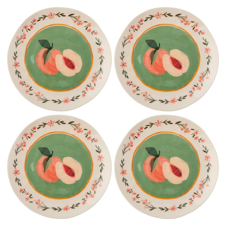 Melamine Peach Salad Plate Set of 4