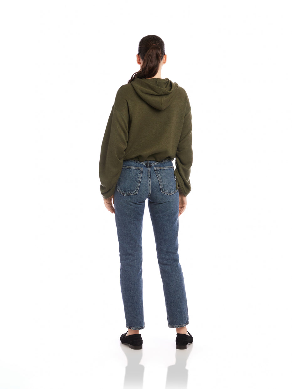 Fifteen Twenty Makenna Bubble Sweatshirt in Olive
