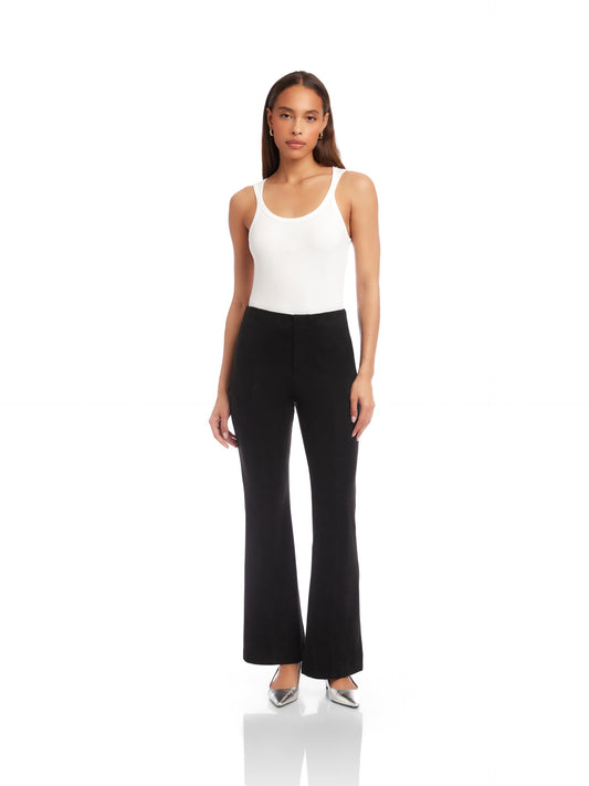 Fifteen Twenty Melanie Bootcut Pants in Black Suede