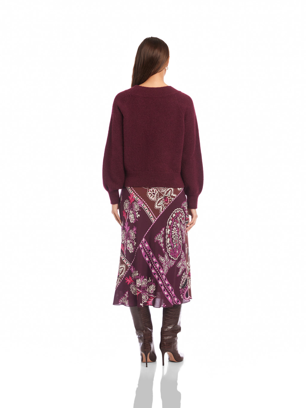 Fifteen Twenty Heather V-Neck Sweater in Wine