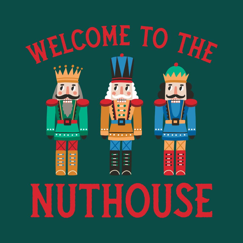 Welcome To The Nuthouse Paper Cocktail Napkin Green