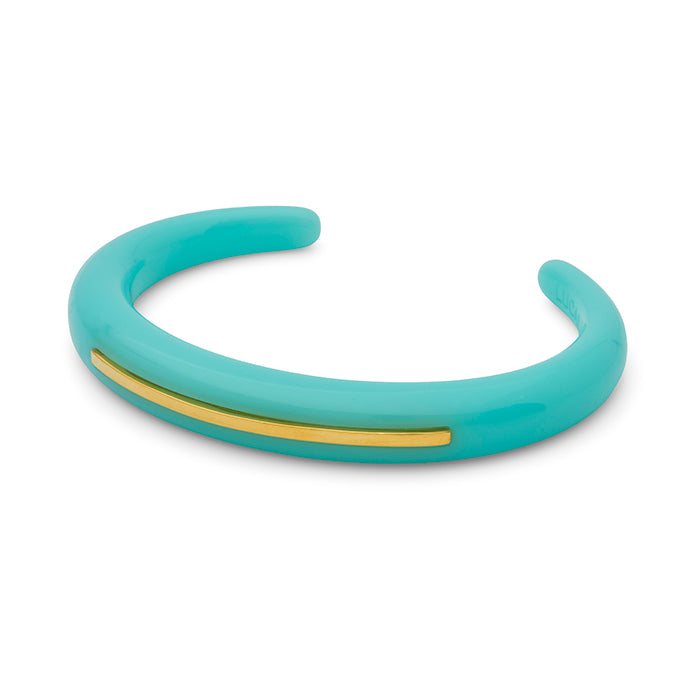 Lucas Jack Turquoise & Gold Resin Skinny Cuff