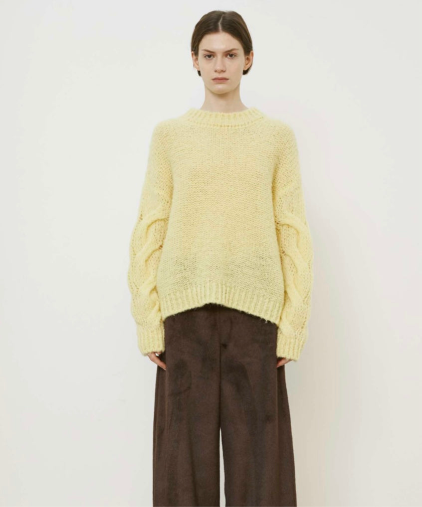 Mei Mei J Crew Neck Loose Knit Sweater in Macaron