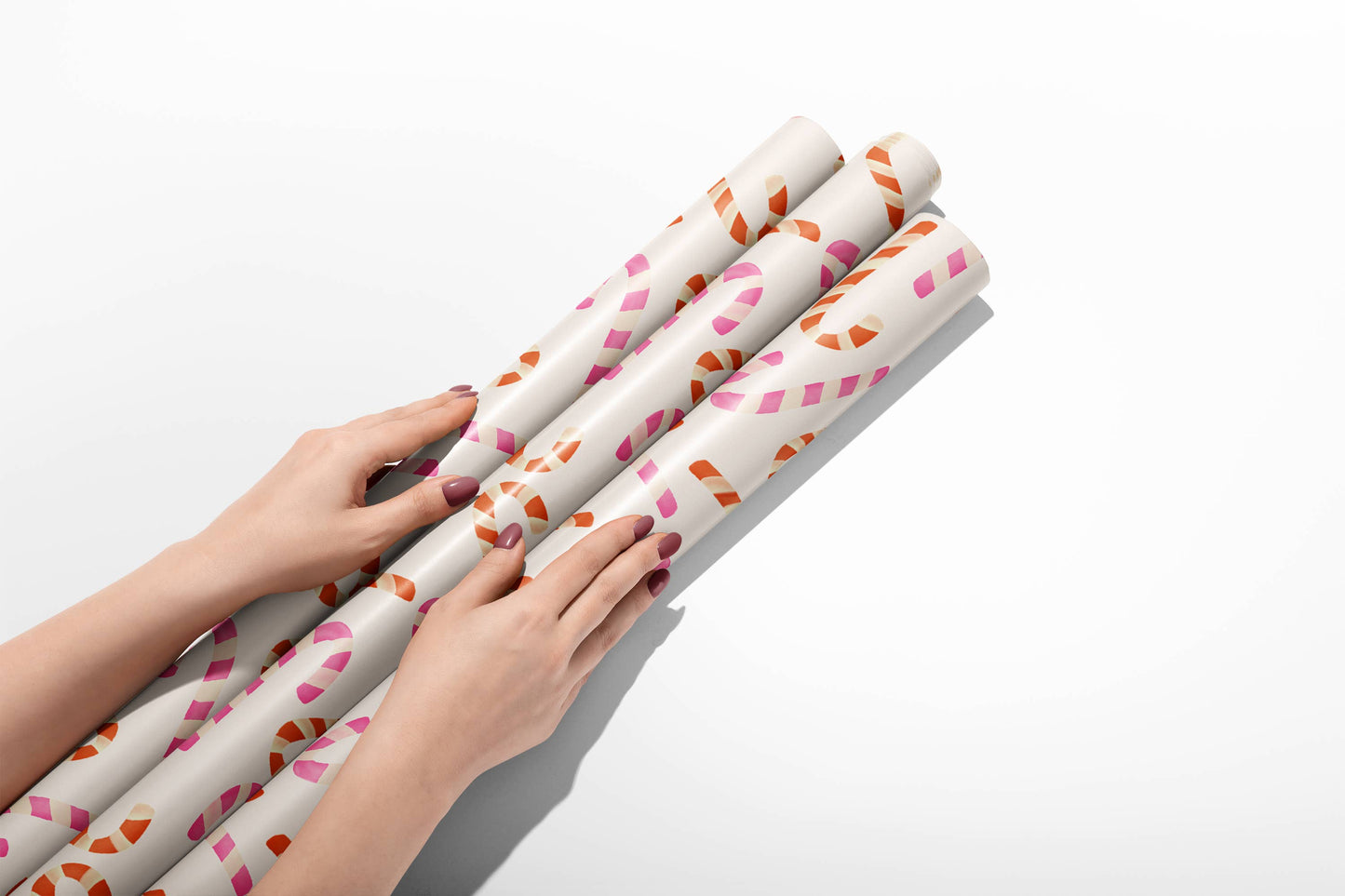 Christmas Candy Canes Holiday Wrapping Paper - 3 Sheet Roll