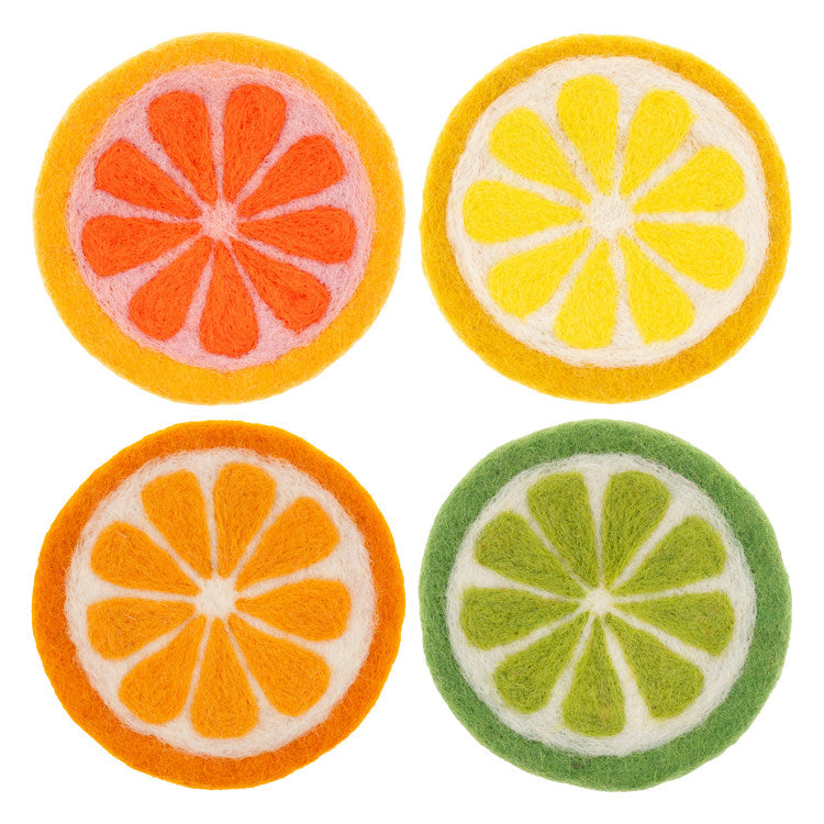 FELT COASTERS S4 CITRUS