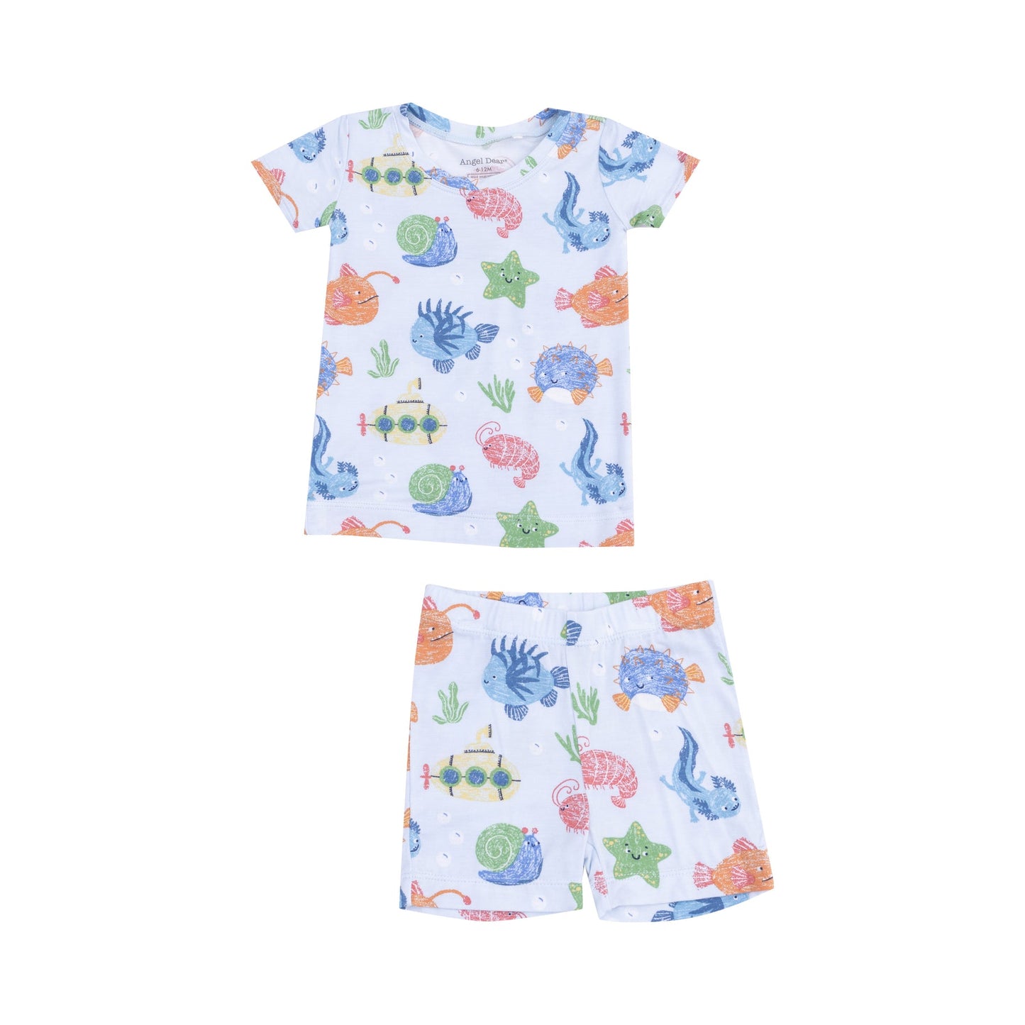 Loungewear Shorts Set- Cute Ocean Creatures