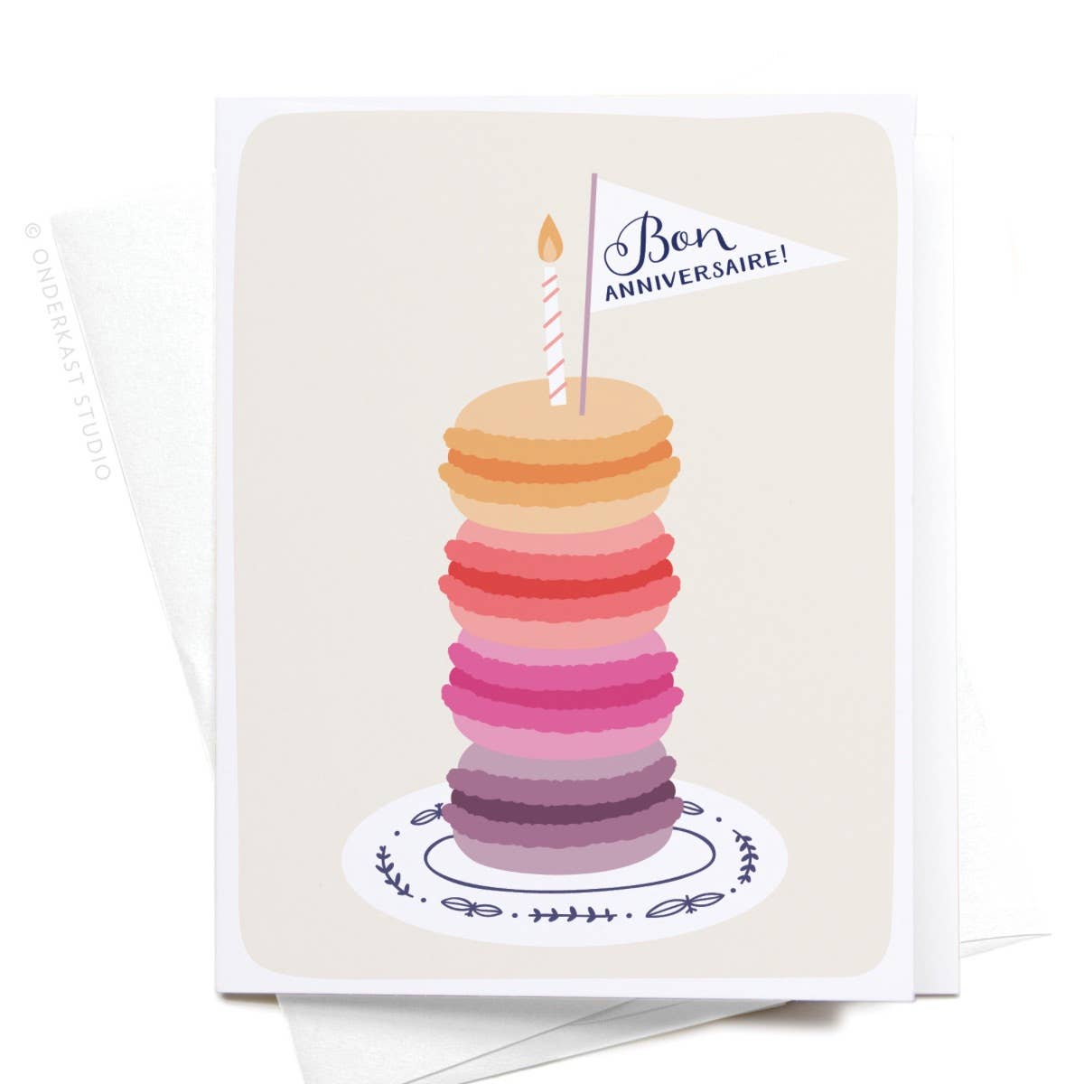 Bon Anniversaire Macarons Greeting Card