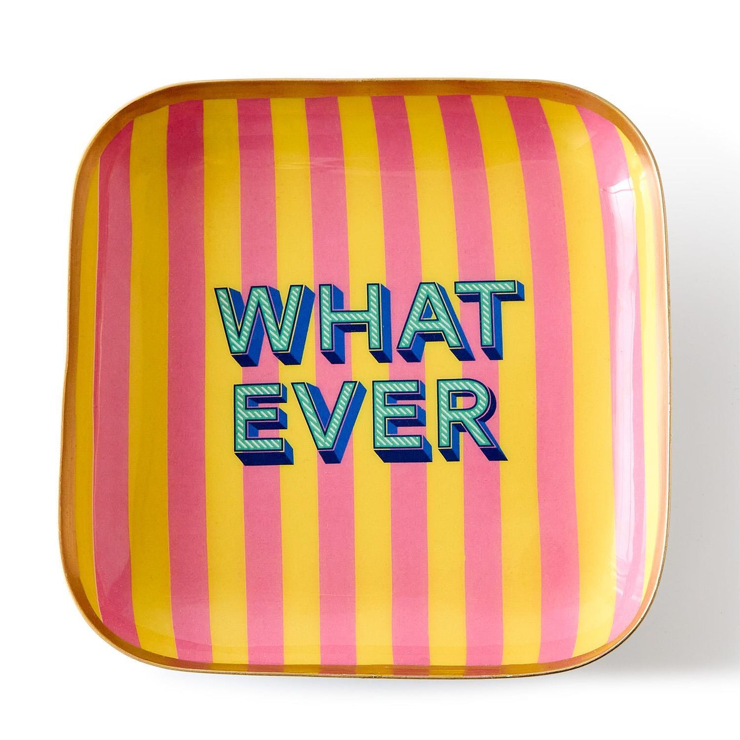 Two's Company Metal Trinket Trays with Sayings Whatever