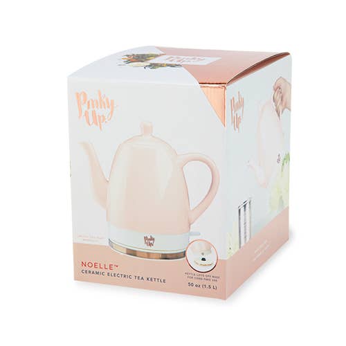 Pinky Up - Noelle™ Ceramic Electric Gooseneck Tea Kettle - 50oz - Pink