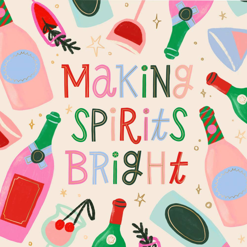 Making Spirits Bright Paper Cocktail Napkin