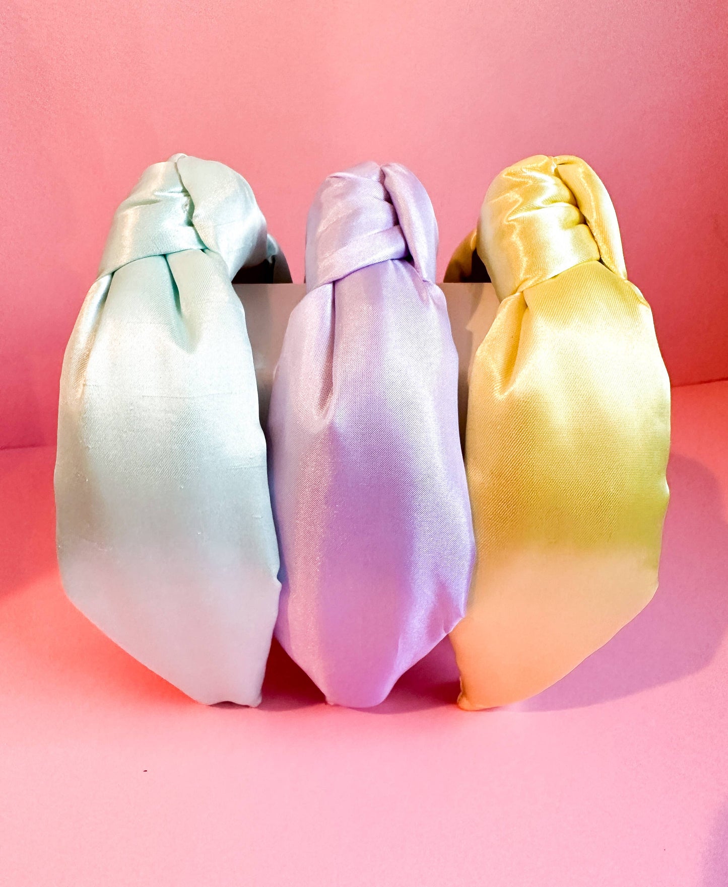 Satin Pastel Knotted Headband: Mango