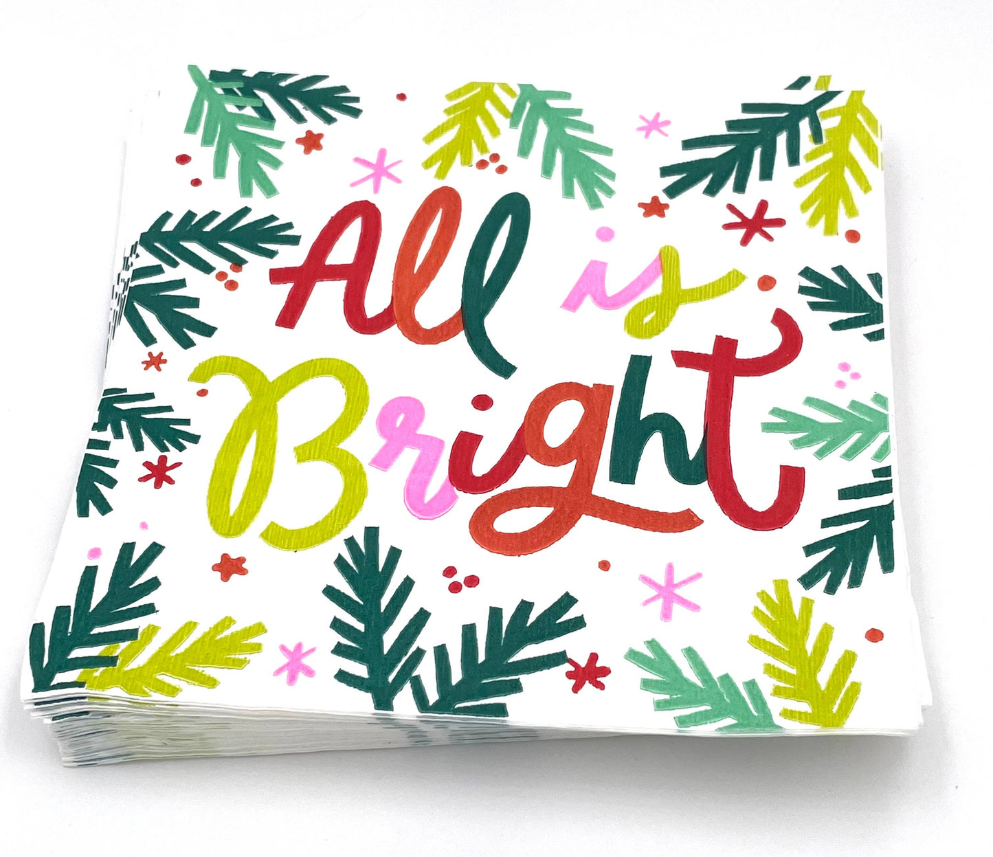 All Is Bright Paper Cocktail Napkin