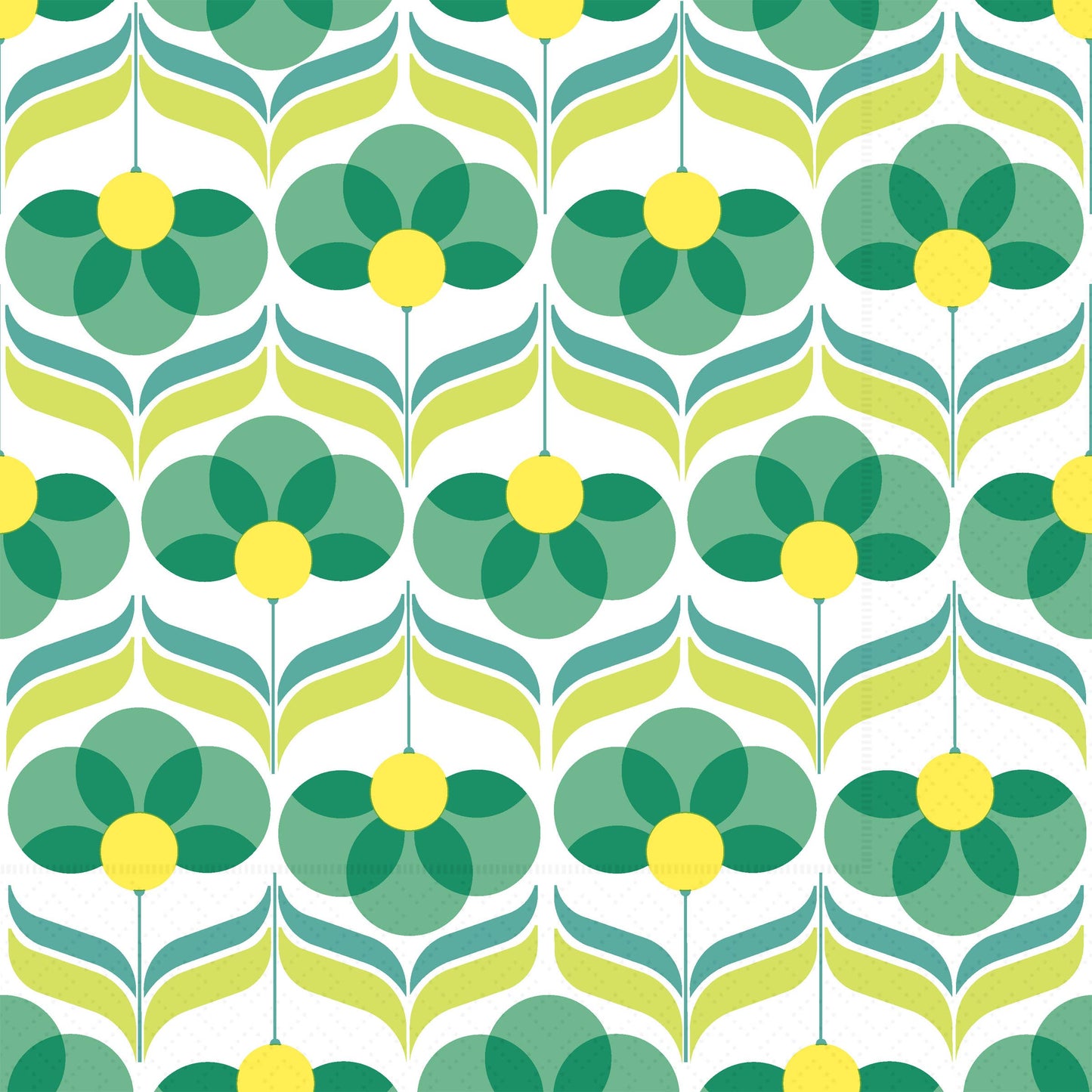 Playful Row Green Paper Cocktail Napkin