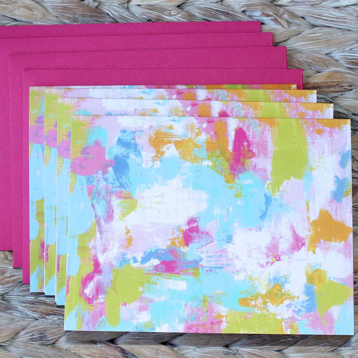 Tropical Colors Abstract Art Notecard Set