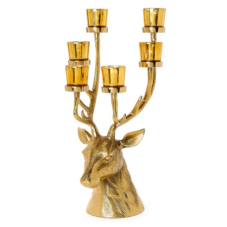 Gold Stag Candelabra