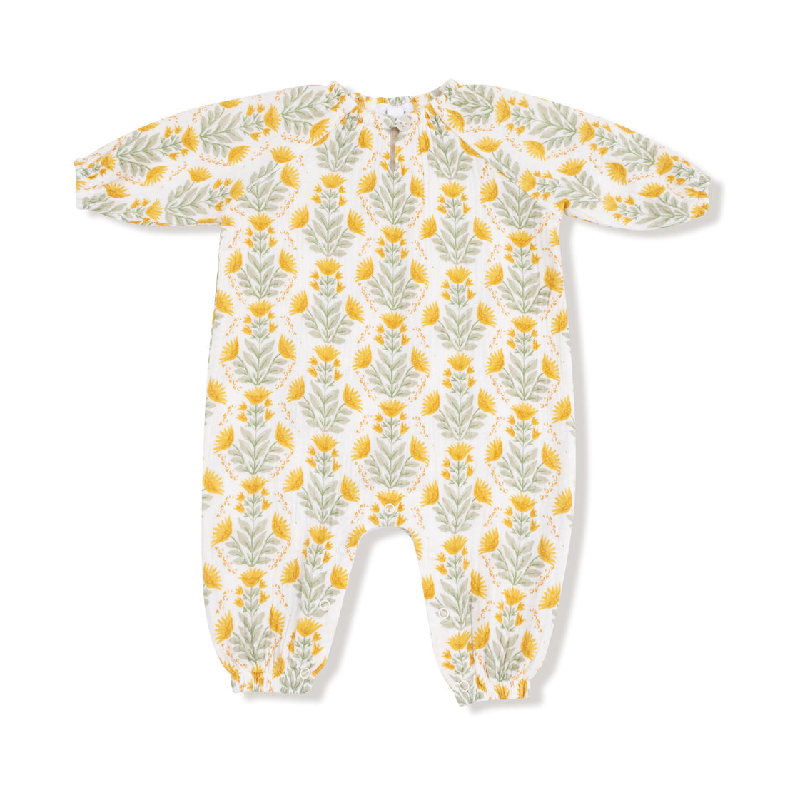 Angel Dear Winter Dandelions Peasant Romper W/ Elastic Neck + Button