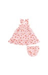 Strawberry Bliss Smocked Ruffle Sundress with Diaper Cover