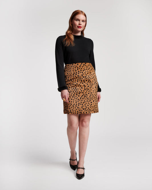 Frances Valentine Blaine Faux Fur Cheetah Skirt