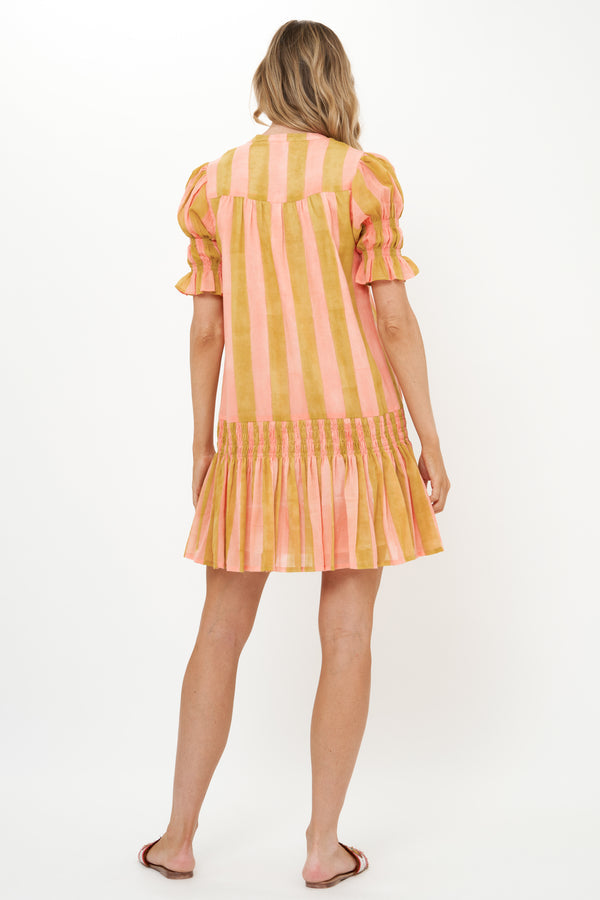 Oliphant Smocked Drop Mini Dress