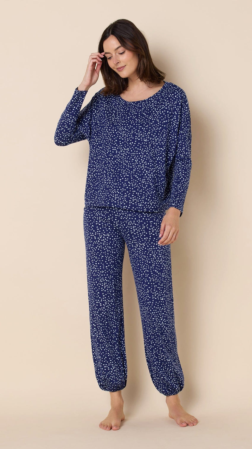 The Cat's Pajamas Confetti Dot Knit Pullover Set