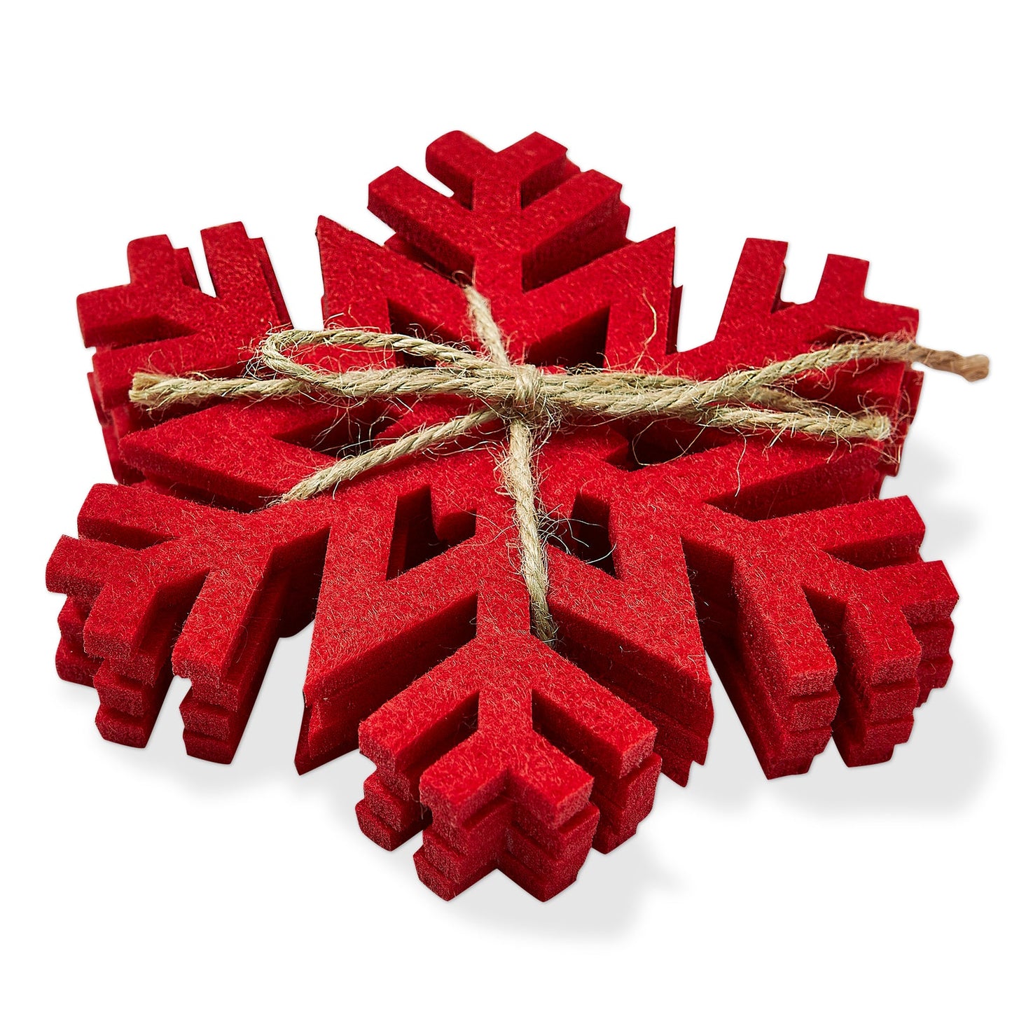 Red Snowflake Coasters Set of 4