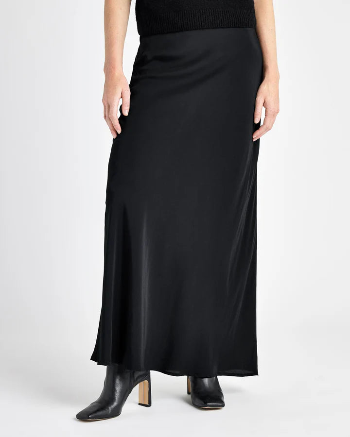 Splendid Orla Satin Skirt in Black