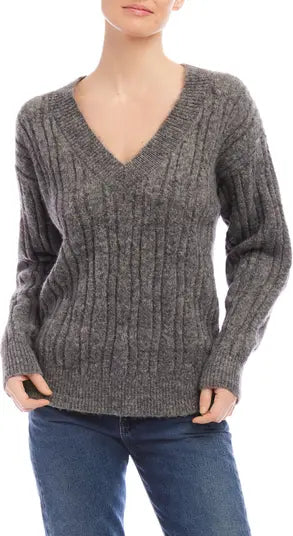 Fifteen Twenty Deliana Oversized Sweater in Gray