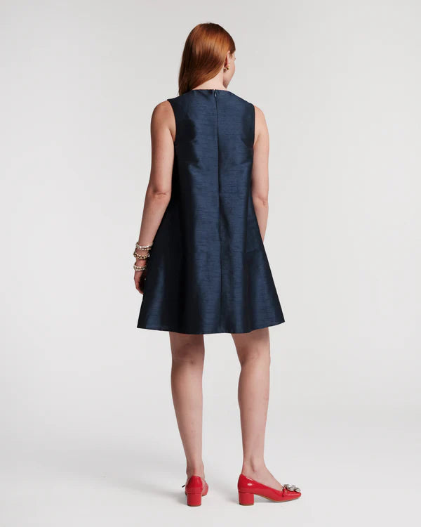 Frances Valentine Alice Shift Dress with Sequin Flower Paradise Poppy