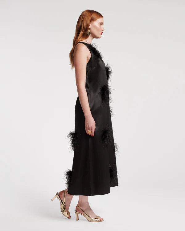 Frances Valentine Francesca Maxi Dress Feather Pouf Dress