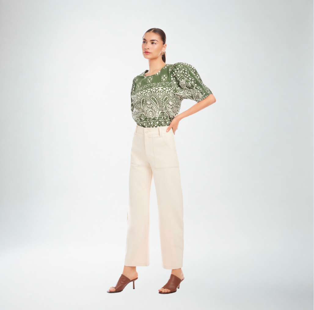 Fifteen Twenty Barrel Leg Pant | Cream