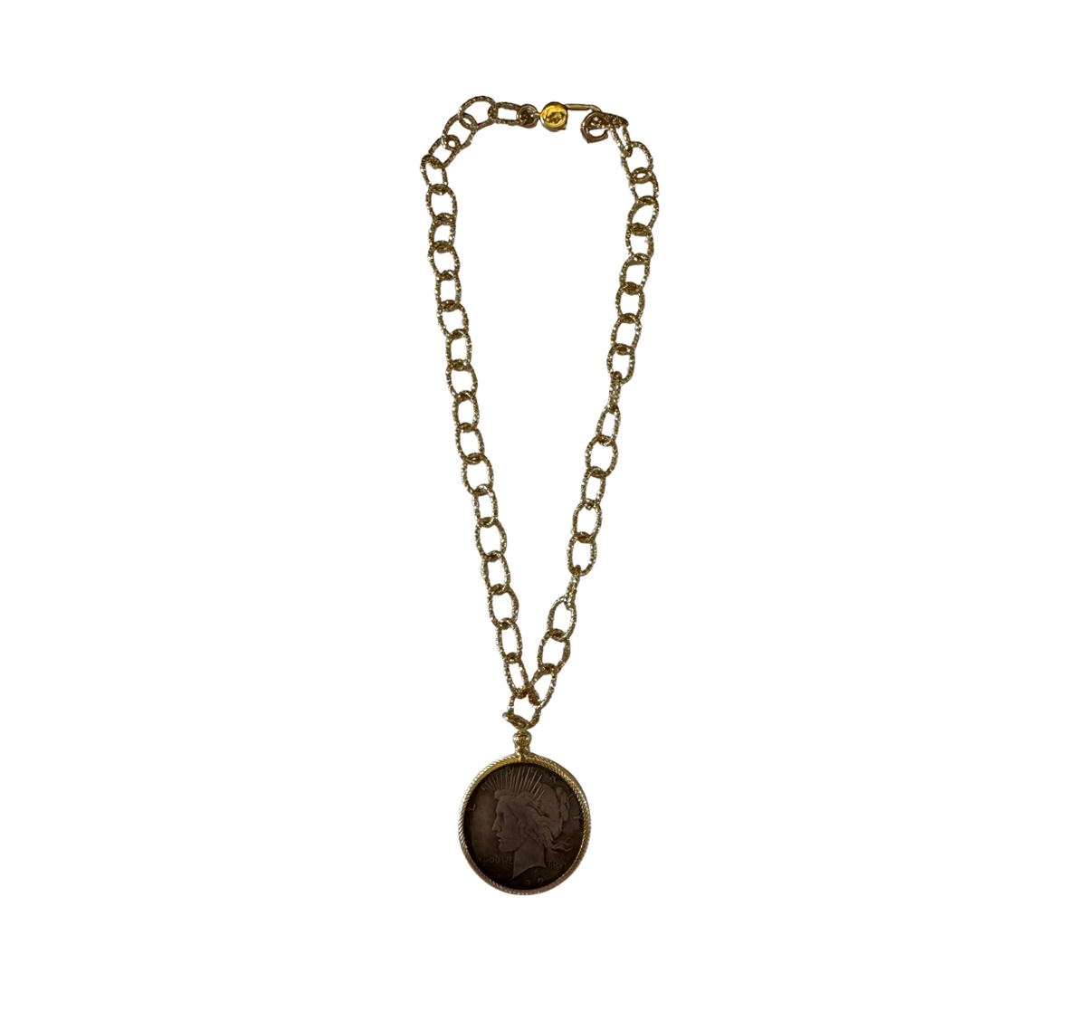 Silver Dollar Coin Necklace | Gold Chain