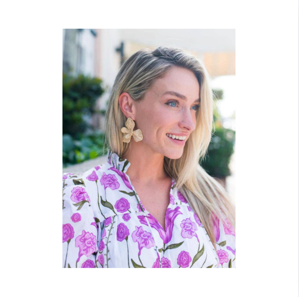 Lisi Lerch Kaia Raffia Flower Earring | Natural