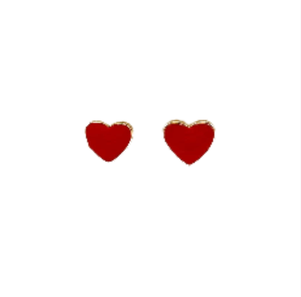 Heart Stud Earring | Red Enamel