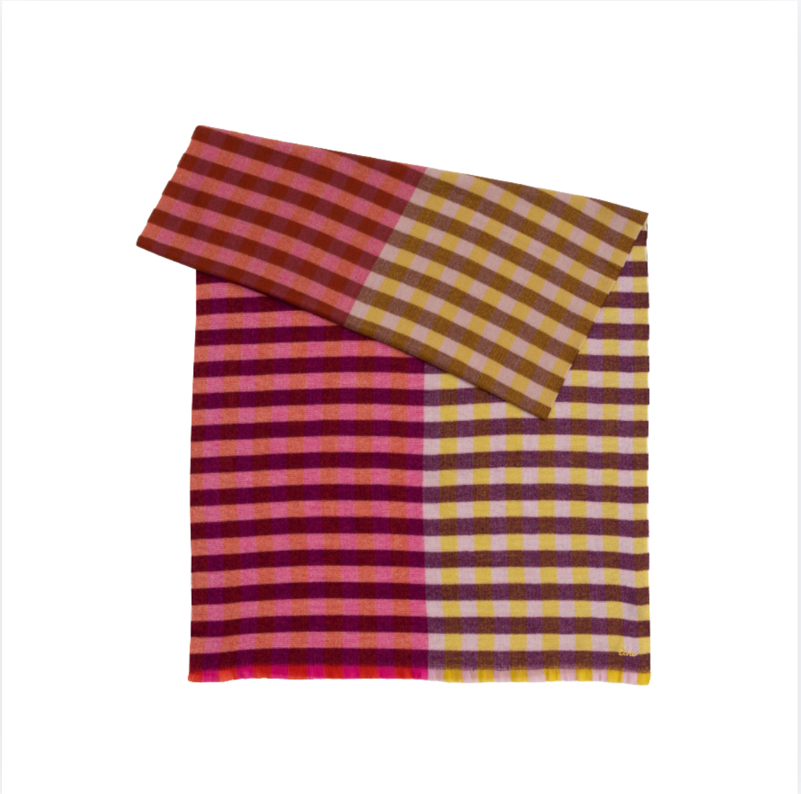 Echo Quarter Check Wrap | Rose Violet