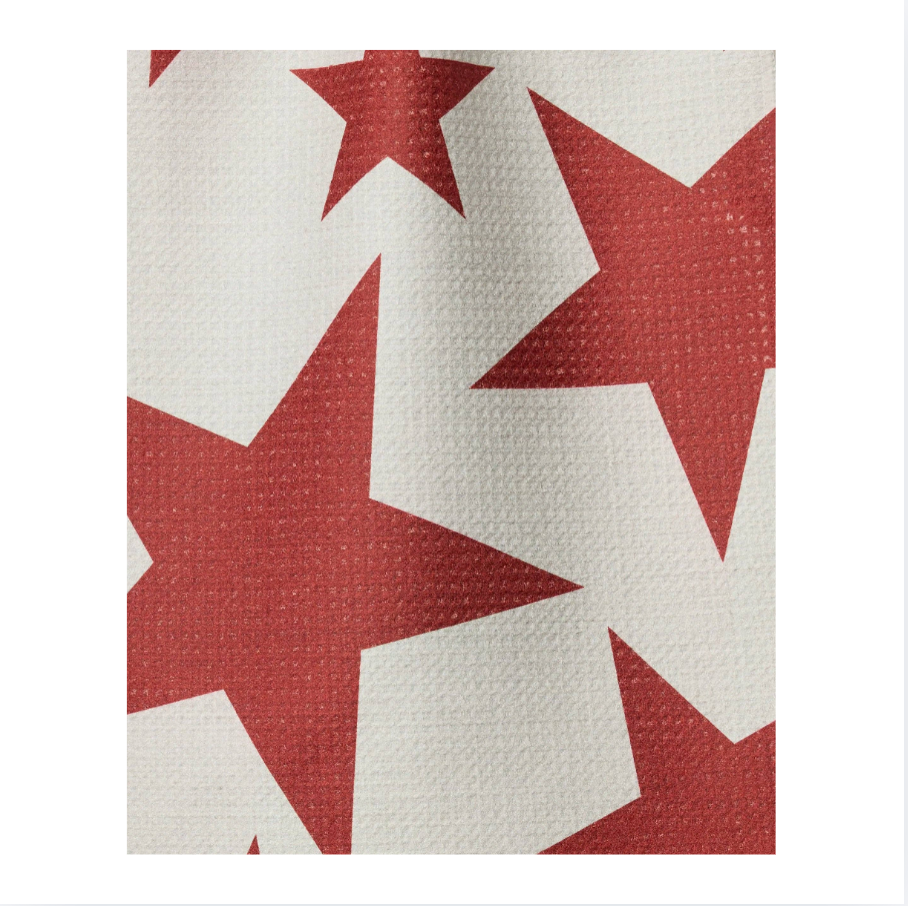 Geometry Bar Towel | Red Stars