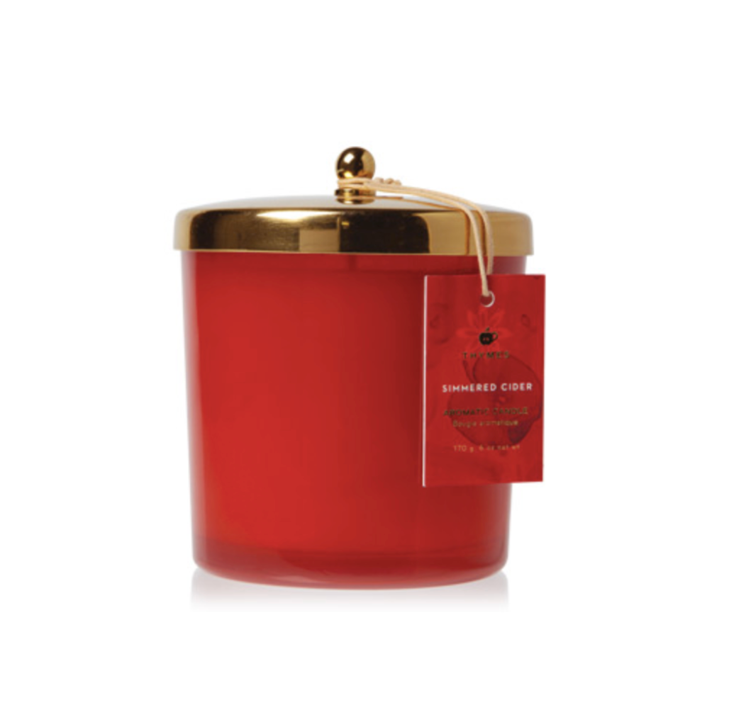 Thymes Harvest Red Poured Candle | Simmered Cider 13 Oz